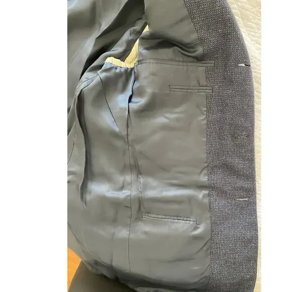 Corneliani Italy Navy Blue Houndstooth Wool Blazer Jacket Sports IT 48 US 38 - Picture 11 of 16